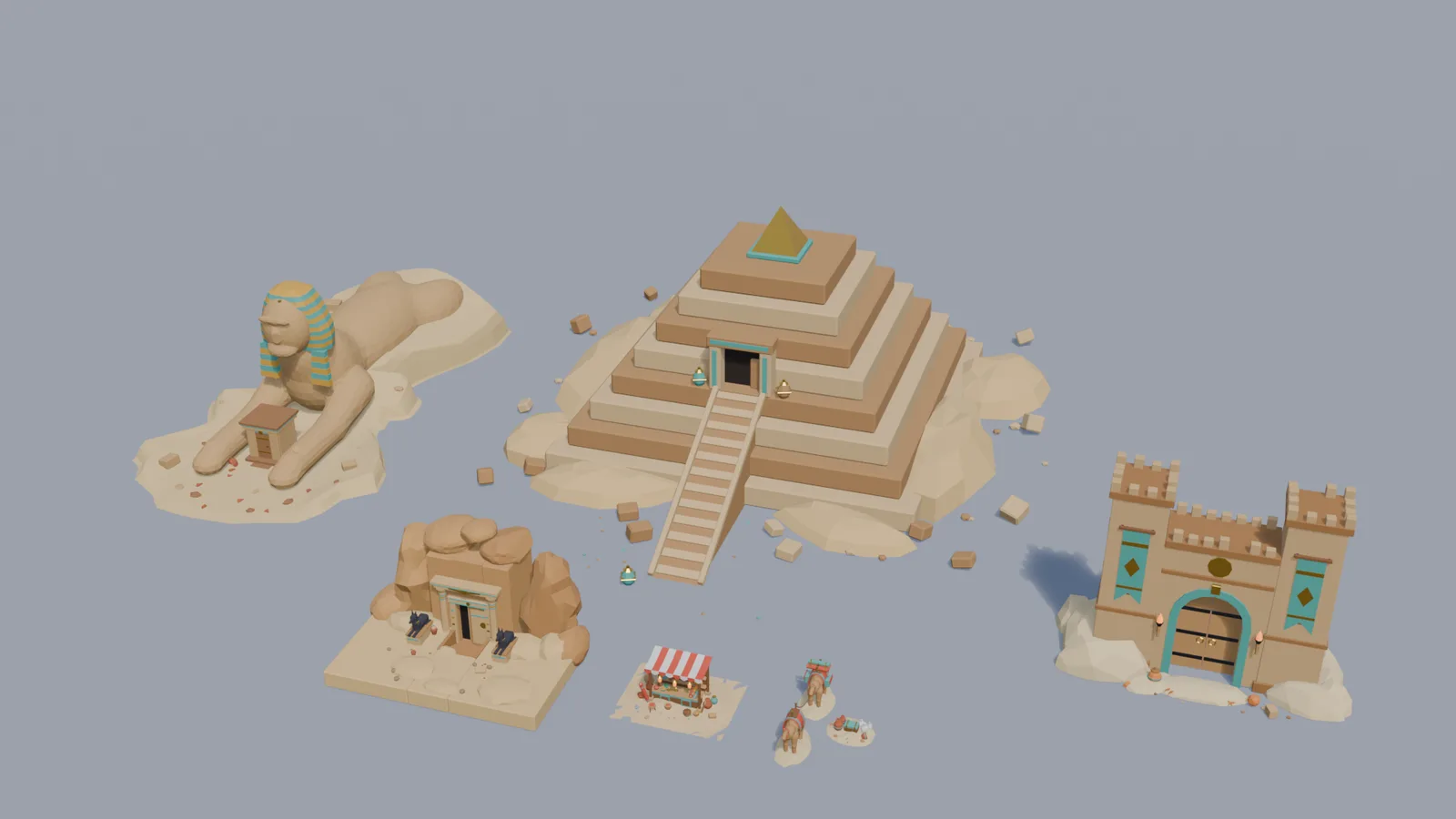 Desert Ruins: the models in the kit