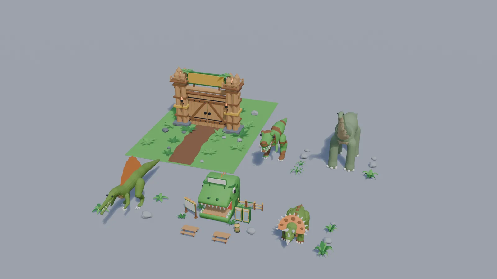 Dinosaur Park: the models in the kit