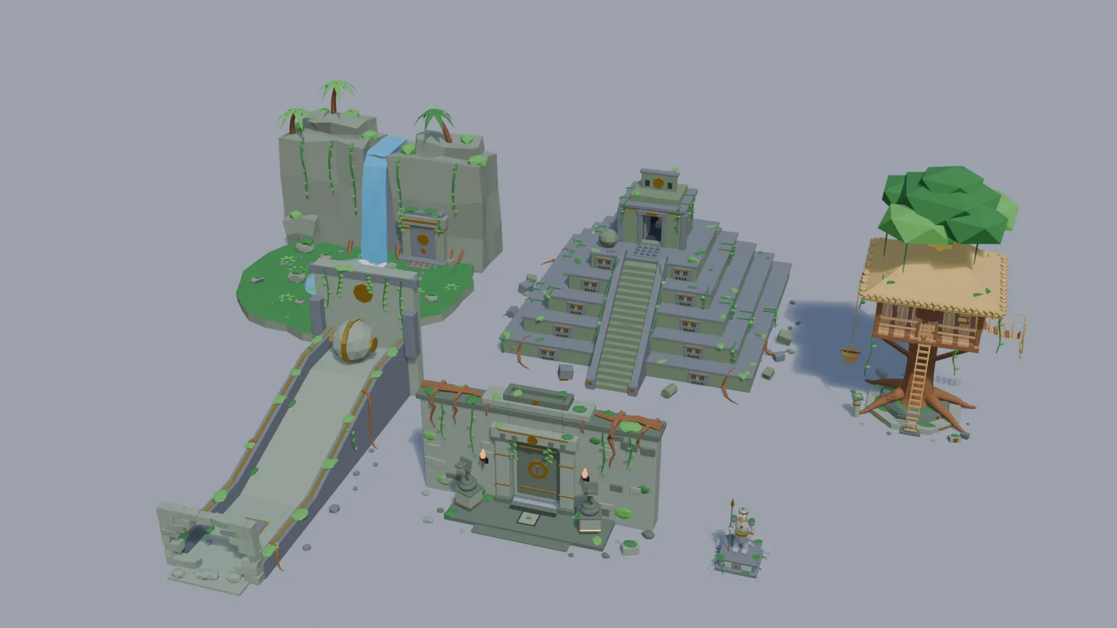 Jungle Temple: the models in the kit