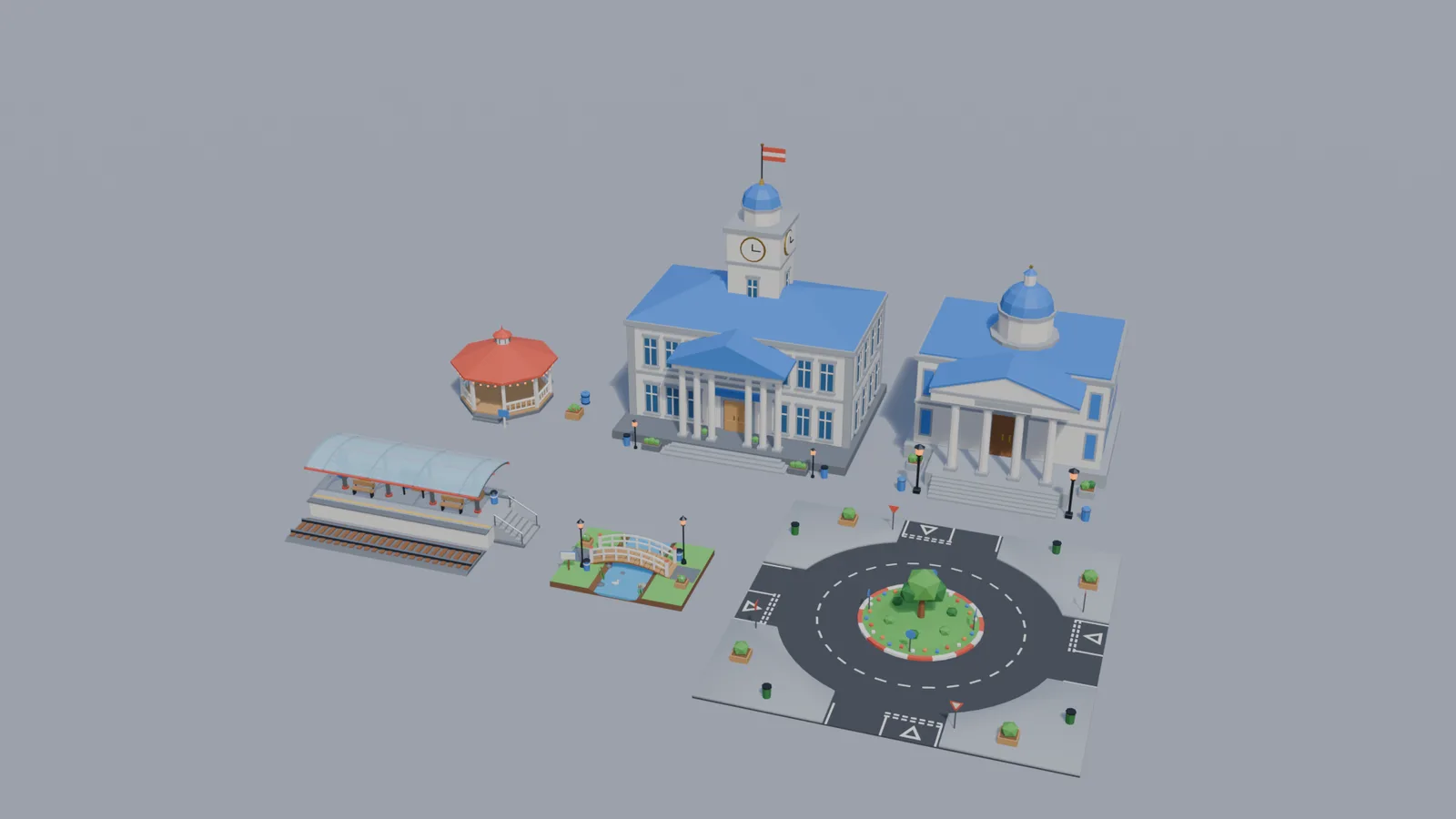 Town Streets & Park: the models in the kit