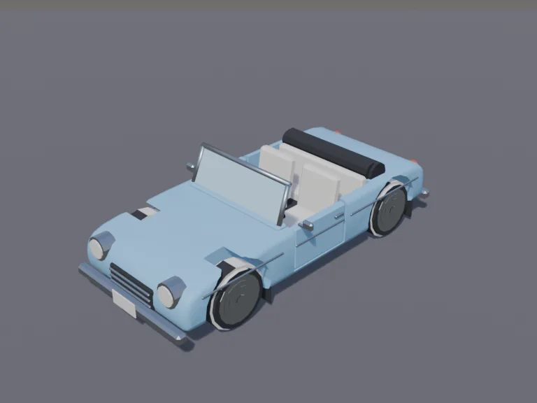 Baby Blue Convertible, view 3