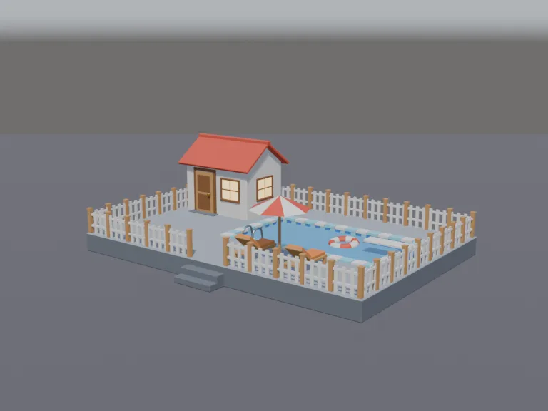 Backyard Pool House, view 2