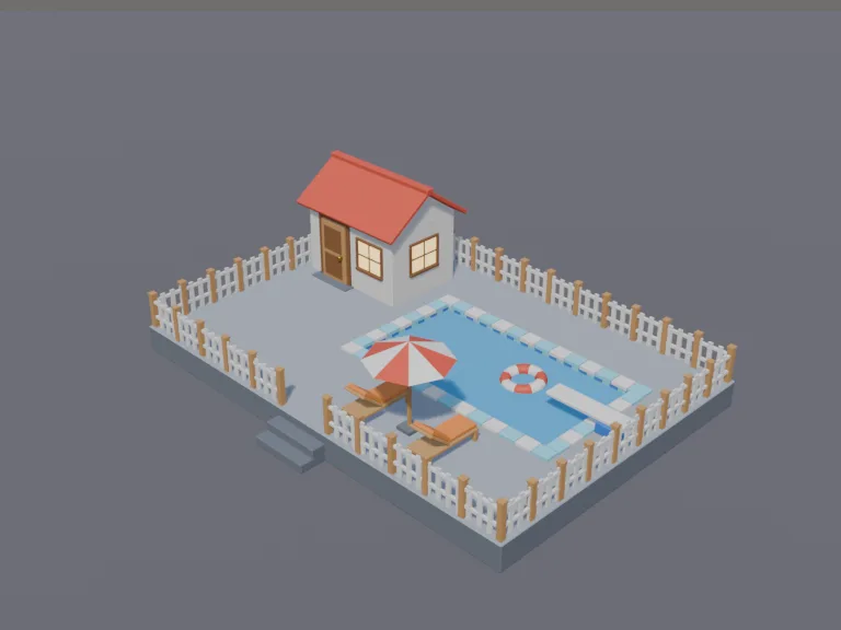 Backyard Pool House, view 3