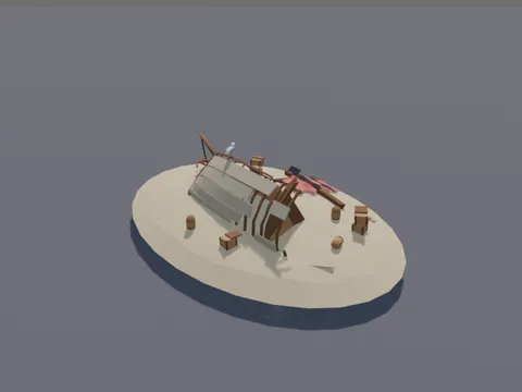Beached Pirate Shipwreck