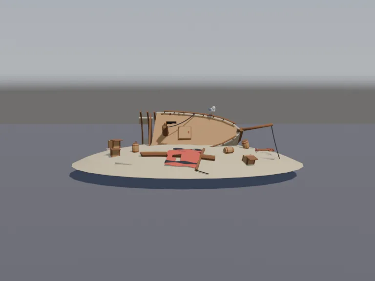 Beached Pirate Shipwreck, view 4
