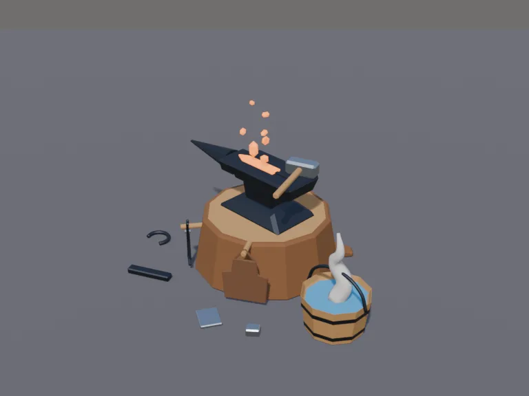 Blacksmith Anvil Stump, view 3