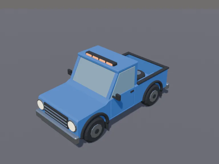 Blue Pickup Truck, view 3