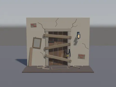 Boarded-Up Doorway