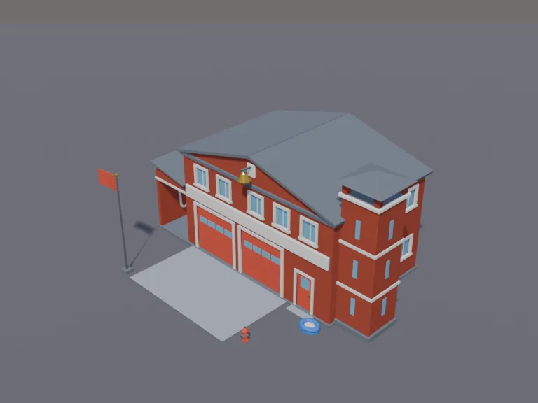 Brick Fire Station, view 3