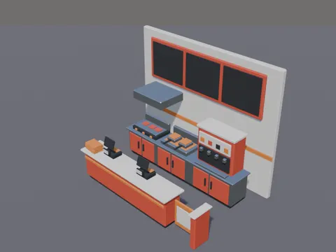 Burger Restaurant Counter