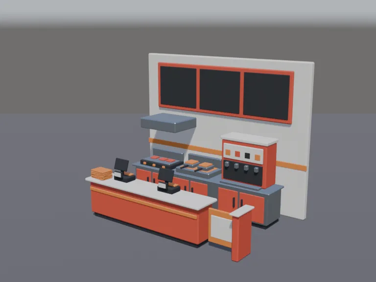 Burger Restaurant Counter, view 2
