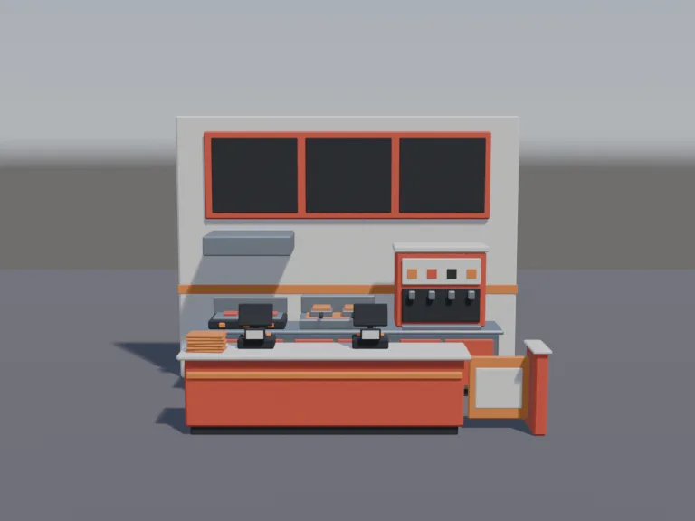 Burger Restaurant Counter, view 3