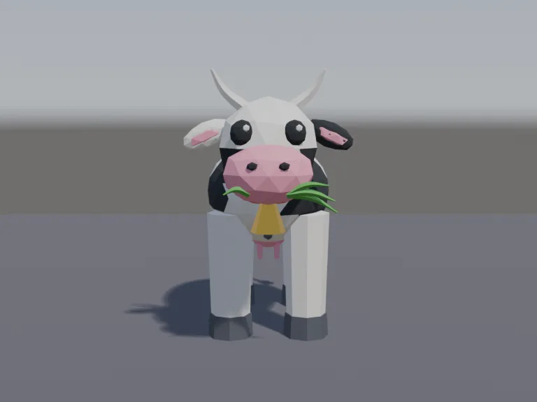 Chunky Low-Poly Cow, view 4