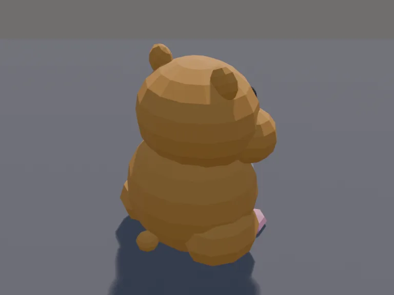 Chunky Seed Hamster: a cute chunky low-poly hamster pet: round puffy cheeks stuffed with seeds, tiny round ears, little pink paws holding a sunflower seed and a short stub tail.
