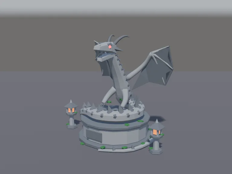 Dragon Statue Fountain, view 2