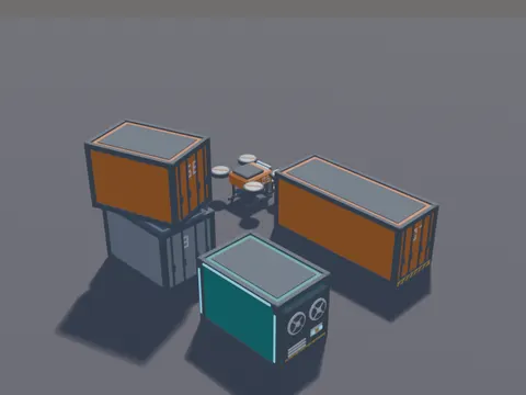 Futuristic Cargo Container Set