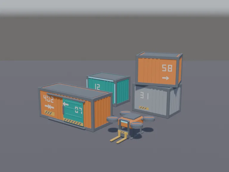 Futuristic Cargo Container Set, view 2