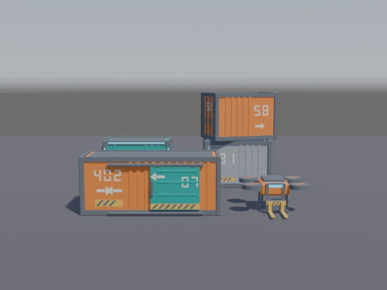 Futuristic Cargo Container Set, view 4