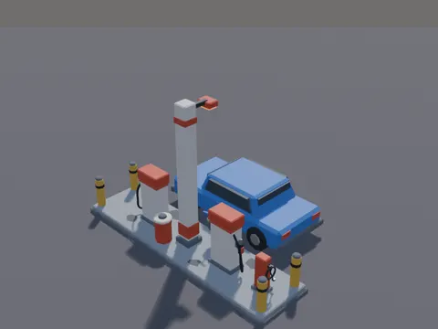 Gas Station Pump Island