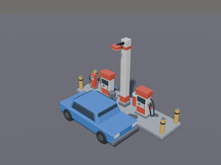 Gas Station Pump Island, view 3