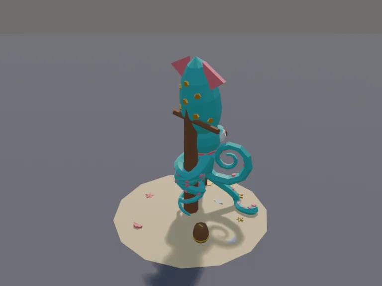 Giant Squid on Mast, view 4