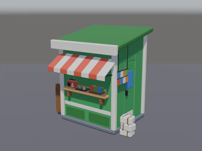 Green Newsstand Kiosk, view 2