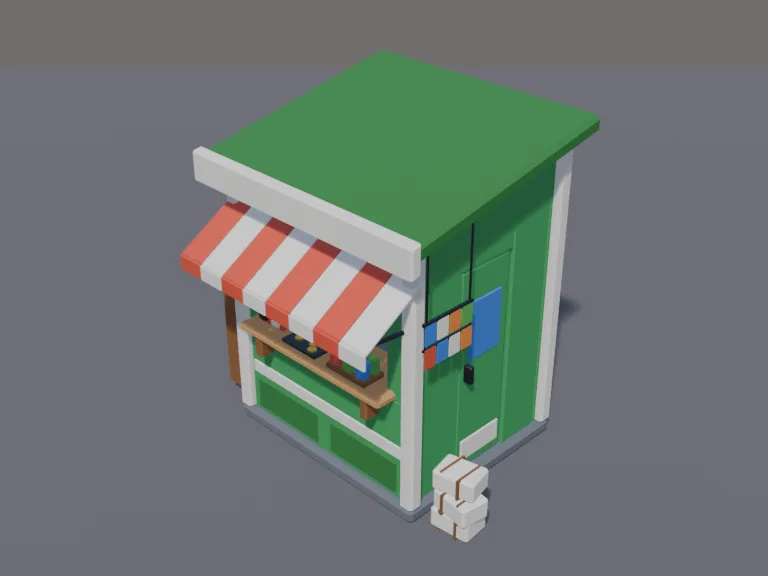 Green Newsstand Kiosk, view 3