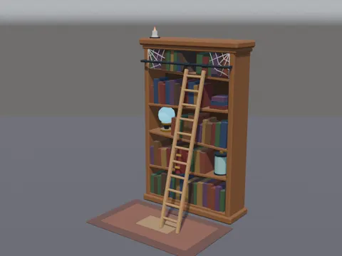 Haunted Library Bookshelf