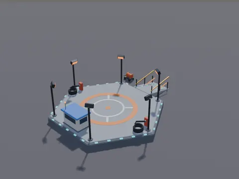 Hex Spaceship Landing Pad