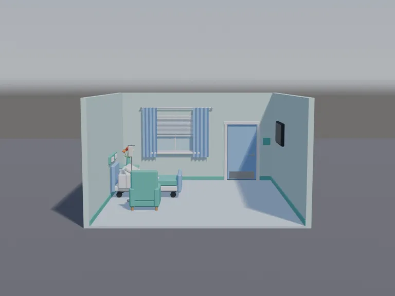 Hospital Patient Room, view 3