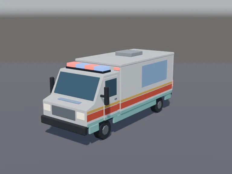 Low-Poly Ambulance, view 2