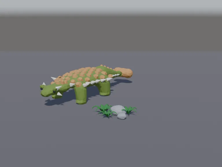 Low-poly Ankylosaurus, view 2