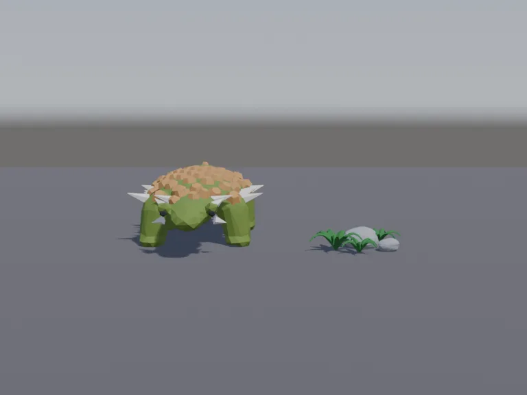 Low-poly Ankylosaurus, view 4