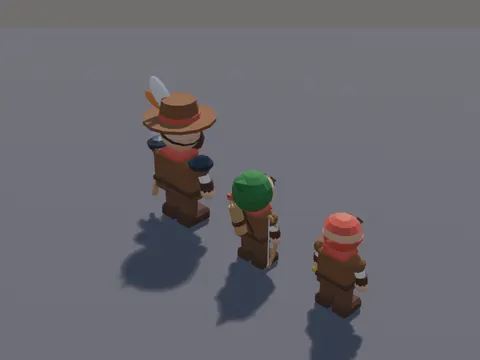 Low-Poly Bandit Trio