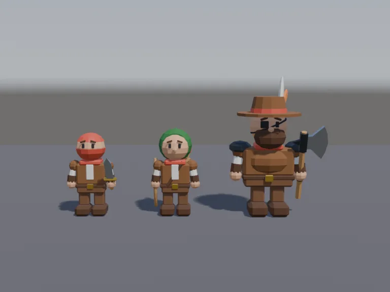 Low-Poly Bandit Trio, view 4