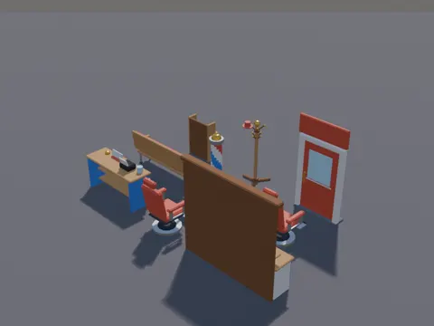 Low-Poly Barber Shop
