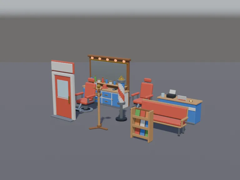 Low-Poly Barber Shop, view 2