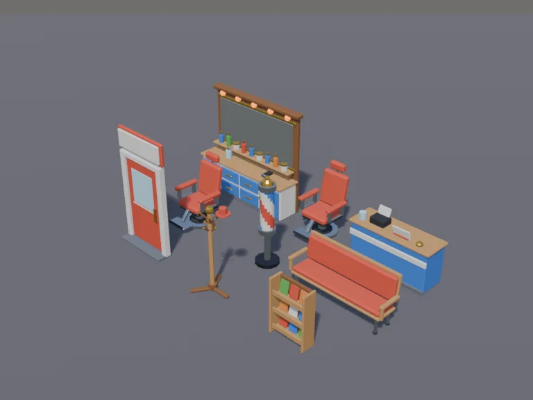Low-Poly Barber Shop, view 3