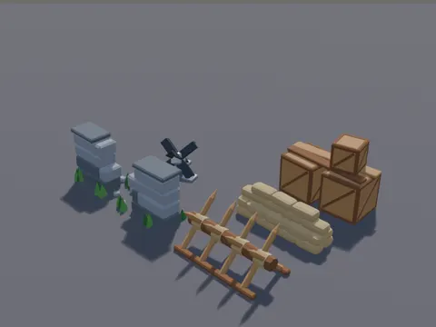 Low-Poly Barricade Set