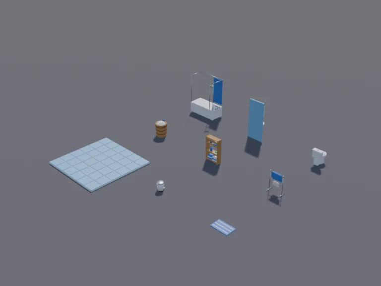 Low-poly Bathroom Set, view 4