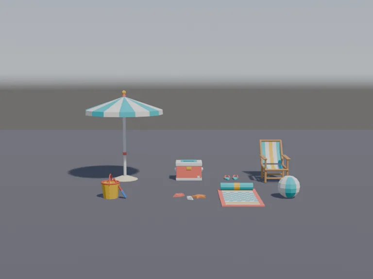 Low-Poly Beach Props, view 4