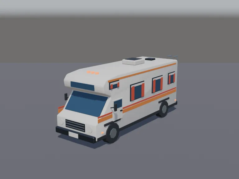 Low-Poly Camper RV, view 2