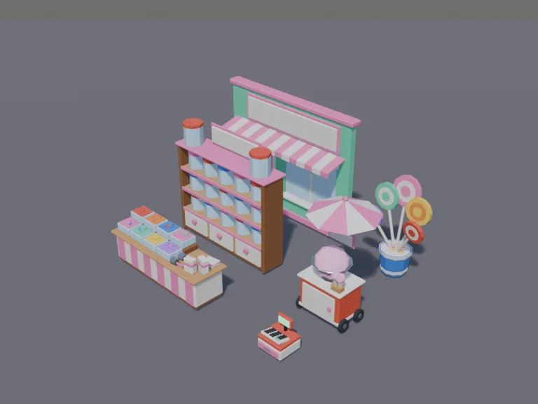 Low-Poly Candy Store, view 3