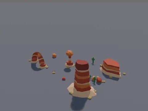 Low-Poly Canyon Rocks