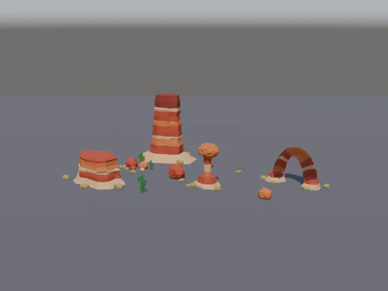Low-Poly Canyon Rocks, view 2