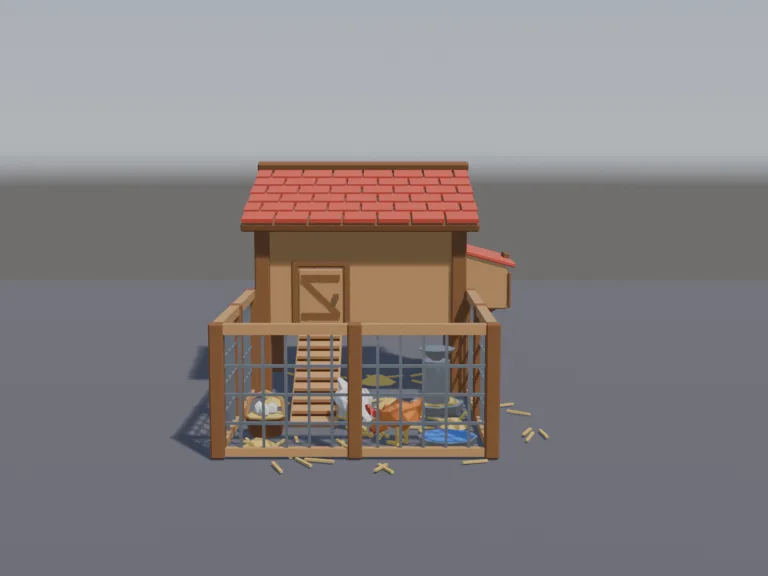 Low-Poly Chicken Coop, view 4
