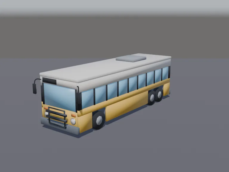 Low-poly City Bus, view 2