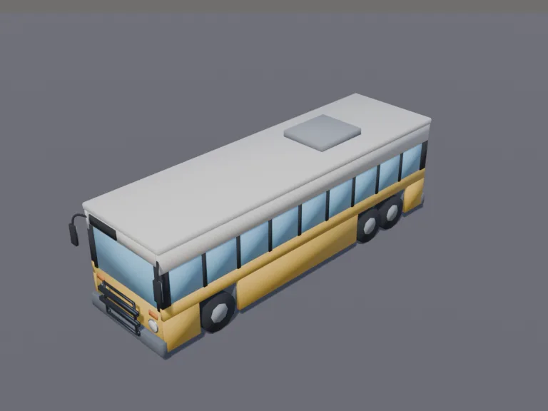 Low-poly City Bus, view 3