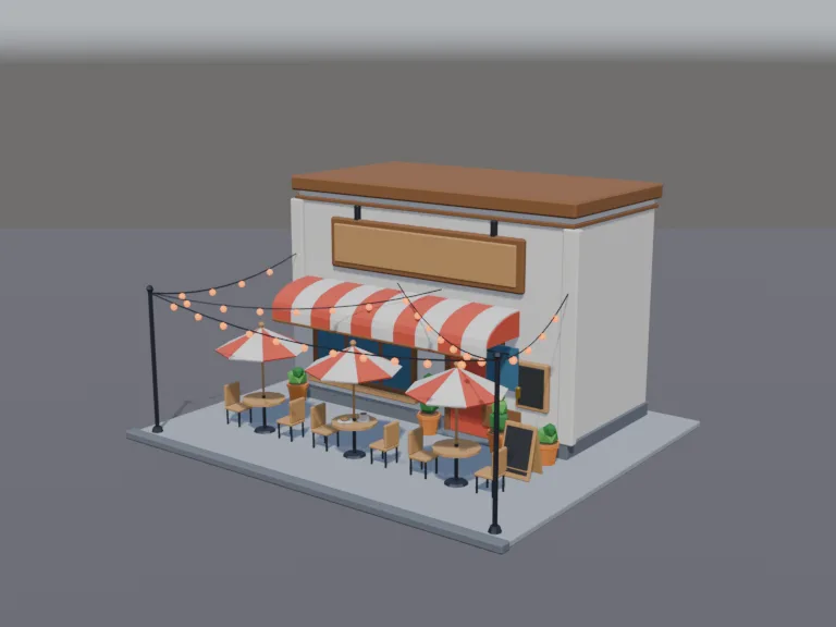 Low-Poly City Cafe, view 2