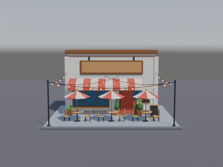 Low-Poly City Cafe, view 3
